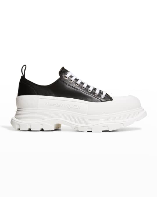 Alexander McQueen Tread Slick Leather Chunky Low Top Sneakers Neiman Marcus