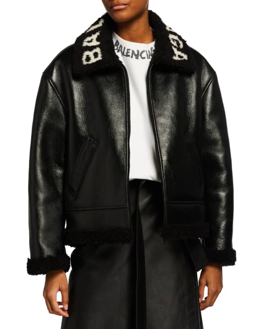 Balenciaga shearling jacket mens store