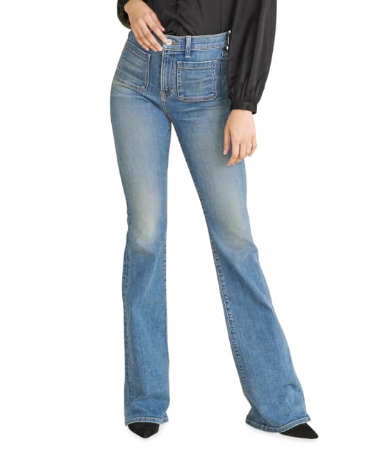 Veronica Beard Jeans Florence High-Rise Skinny Flare Jeans | Neiman Marcus