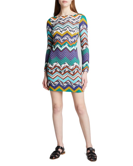 Missoni zigzag-patterned mini dress - Red