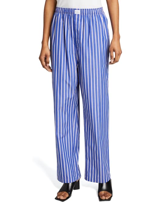 Balenciaga - Printed silk pajama pants blue - The Corner