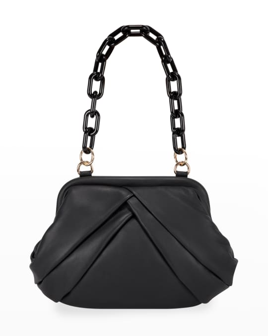 Rafe Brooke Pleated Leather Chain Link Top Handle Bag | Neiman Marcus