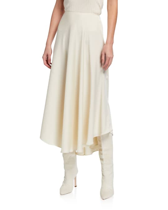 Satin handkerchief midi skirt top