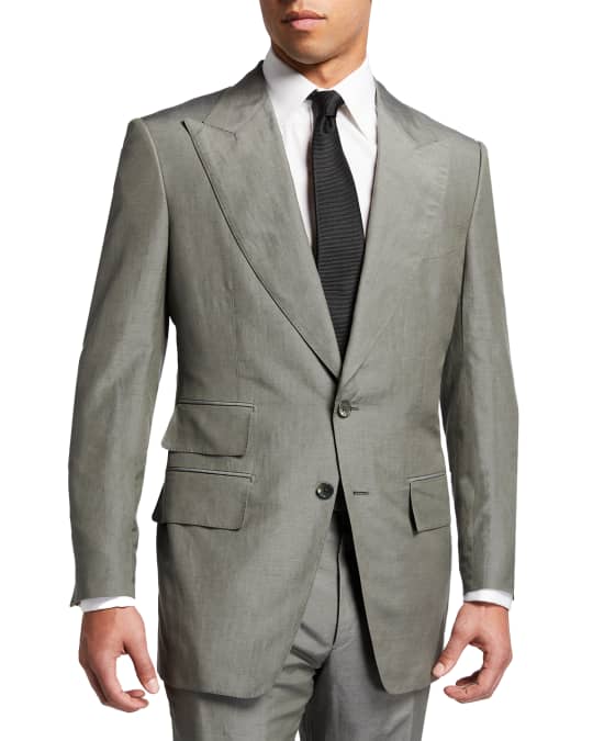 Men s Silk Linen Two Piece Day Suit Gray