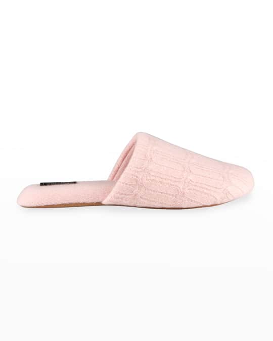 Cable Knit Cashmere Slippers