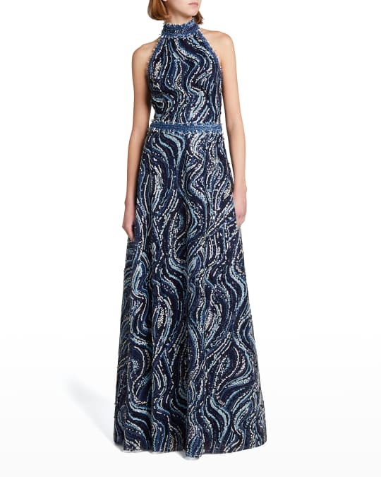 Pamella Roland Sequined Halter Gown | Neiman Marcus