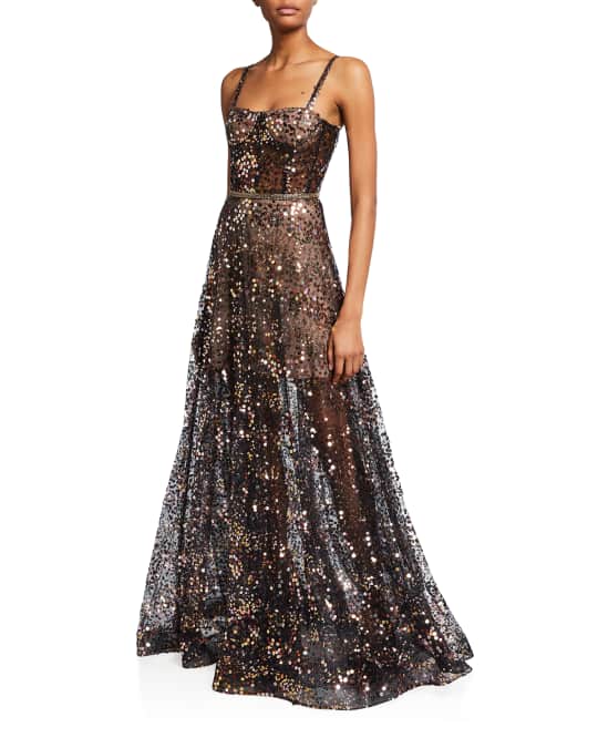 Bronx and Banco Midnite Noir Sequined Gown | Neiman Marcus