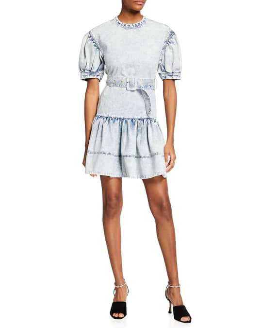 Tanya Taylor Alissa Mini Denim Dress | Neiman Marcus