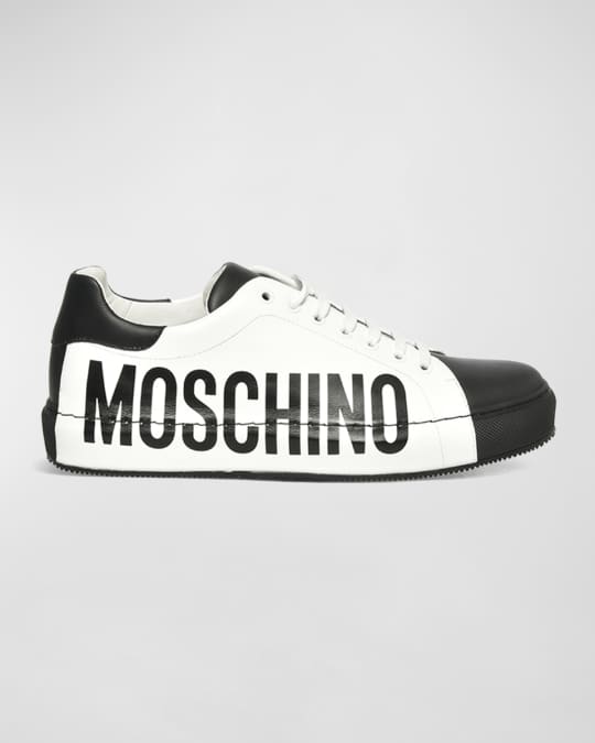 Moschino Men's Two-Tone Logo Low-Top Sneakers | Neiman Marcus