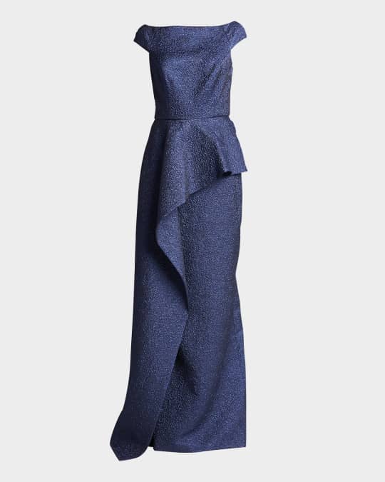 Teri jon asymmetrical sales peplum dress