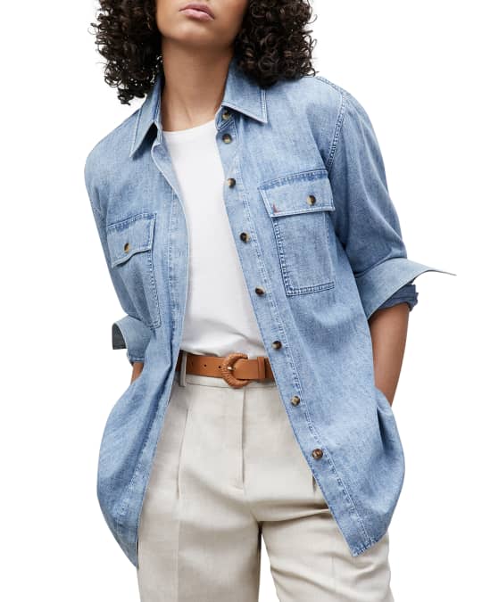 Lafayette 148 New York Ezra Denim Shirt Jacket Neiman Marcus