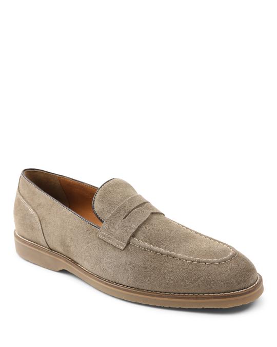 Bruno Magli Men\'s Suede Penny Loafers in Beige Taranto Taupe Suede – Bruno Magli main image 2