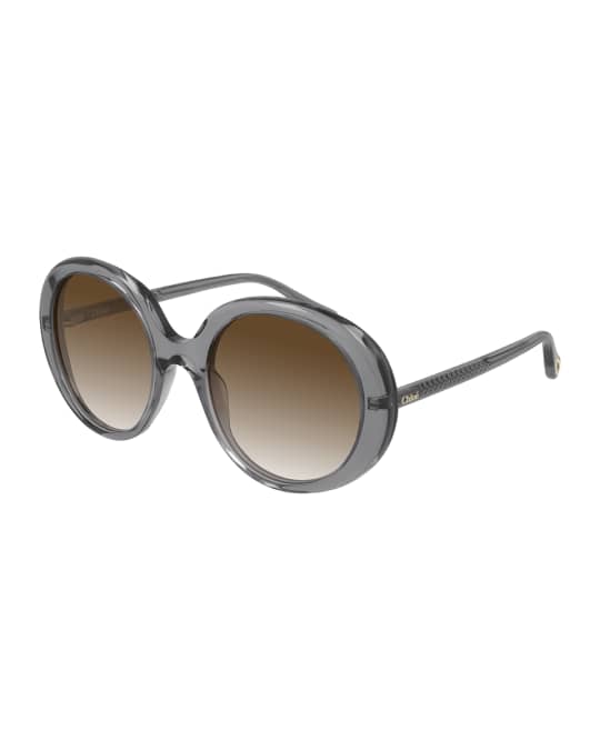 Chloe Oversized Round Acetate Sunglasses | Neiman Marcus