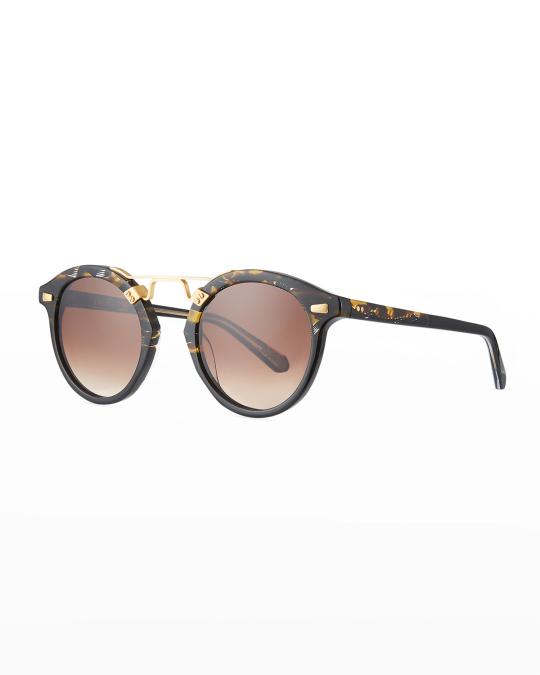 KREWE STL II Round Acetate Sunglasses | Neiman Marcus display picture 2