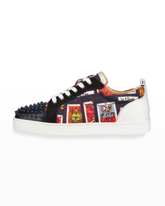 Christian Louboutin Men's Louis Junior Spikes Orlato Tarot-Print