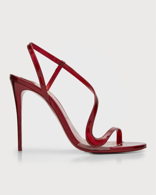 Christian Louboutin Rosalie Patent Red Sole Stiletto Sandals | Neiman ...