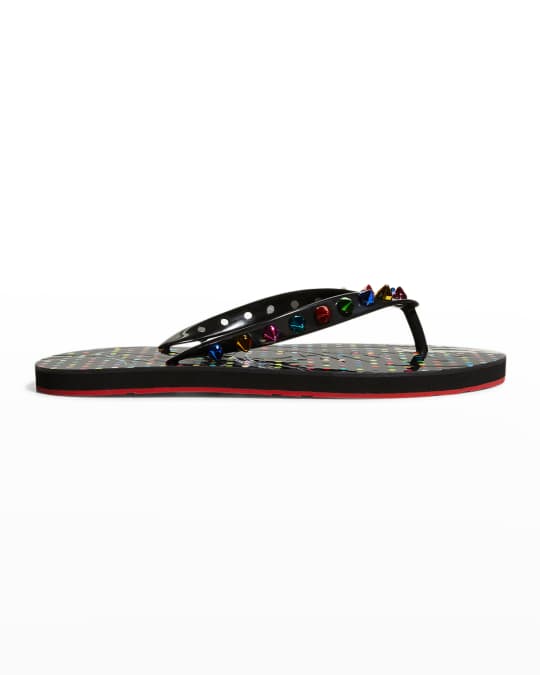 Christian Louboutin  Loubi Flip Spike-embellished Rubber Flip