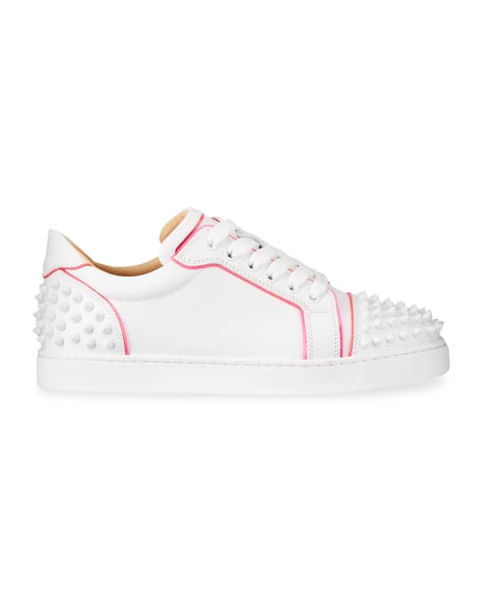 Christian Louboutin Vieira Bicolor Spike Low-Top Red Sole Sneakers ...