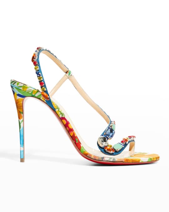 Christian Louboutin Rosapetra Jeweled Red Sole Stiletto Sandals ...