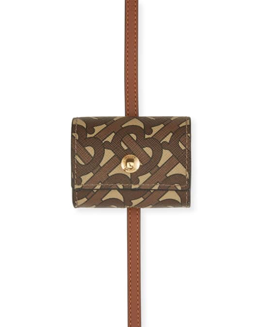 Burberry Monogram Print E-canvas and Leather Lanyard 