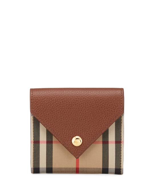 Lila Vintage Check Leather Bifold Wallet