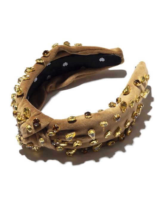Lele Sadoughi Candy Jeweled & Knotted Velvet Headband  display picture 2