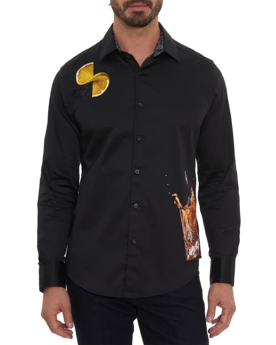 Robert Graham Men's Twists Embroidered Sport Shirt Neiman Marcus