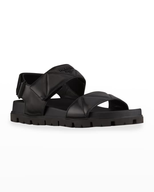 Prada Padded Leather Sport Sandals | Neiman Marcus