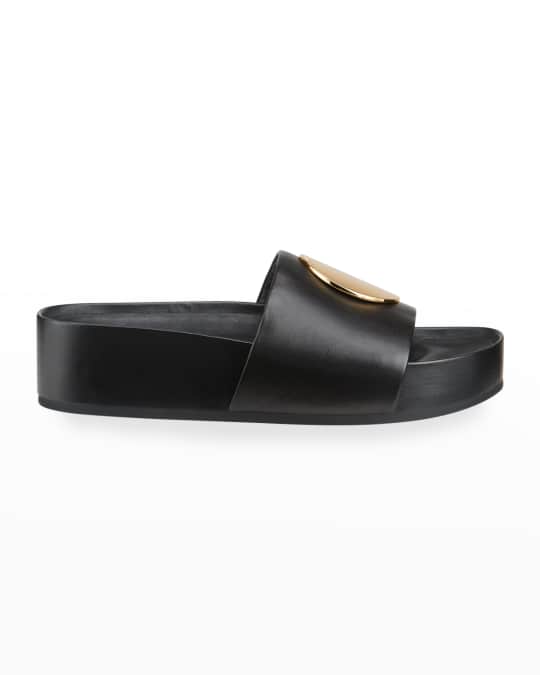 Tory Burch Patos Leather Slide Sandals | Neiman Marcus
