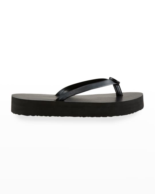 Tory Burch Leather Medallion Flatform Sandals | Neiman Marcus
