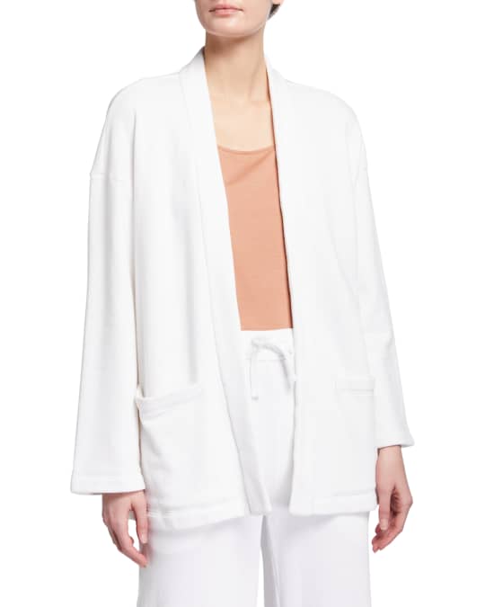 Eileen Fisher Organic Cotton French Terry High Collar Jacket