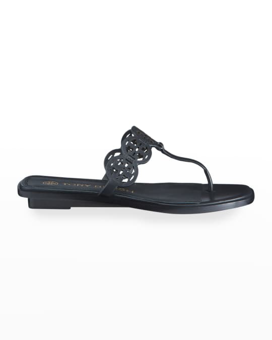 Tory Burch Tiny Miller Leather Medallion Thong Sandals | Neiman Marcus