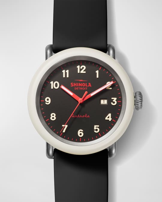 Men s Detrola The Solar Eclipse 43mm Silicone Watch