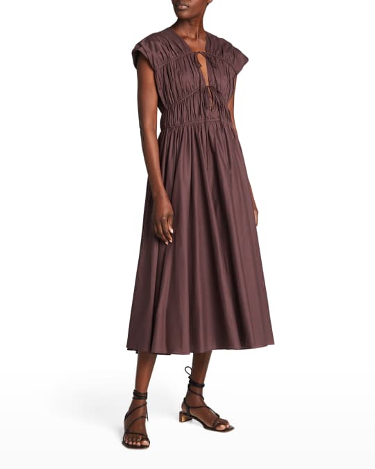 tove ceres gathered cotton midi dress TOVE - Ceres gathered cotton midi dress
