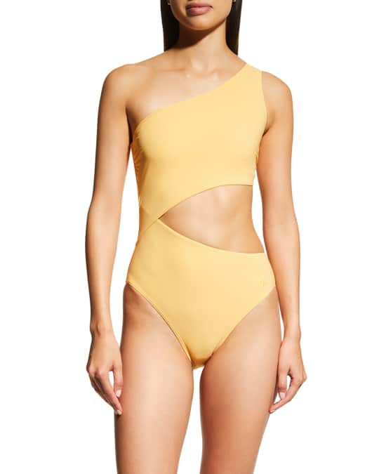 ワンピース水着 Tory Burch One-Shoulder One-Piece Swimsuit With Clip one-shoulder-clip-swimsuit-on-