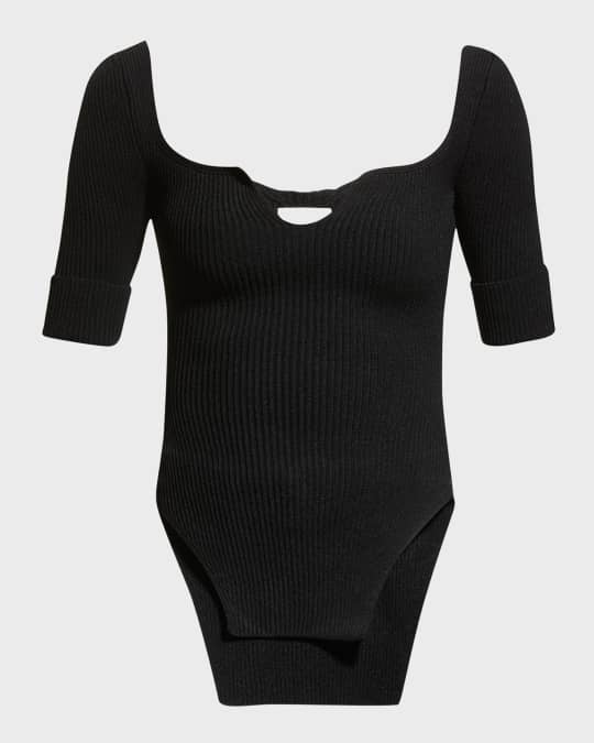 Maddy Notched Ribbed Knit Top
