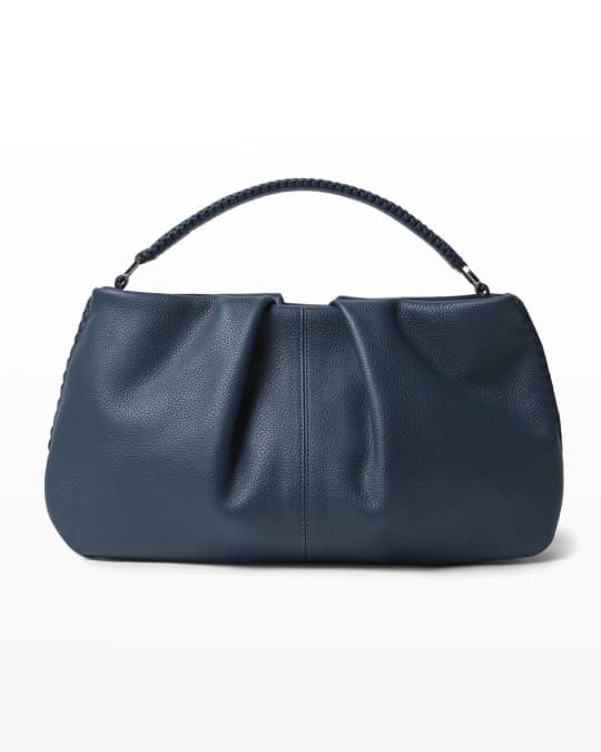 Callista Iconic Maxi Pleated Clutch Bag, Marin Khol | Neiman Marcus