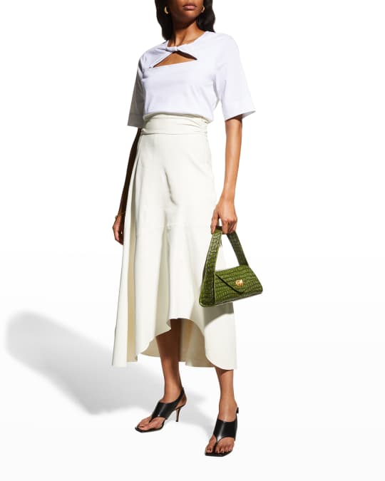Ganni Basic Cotton Jersey Cutout Top | Neiman Marcus