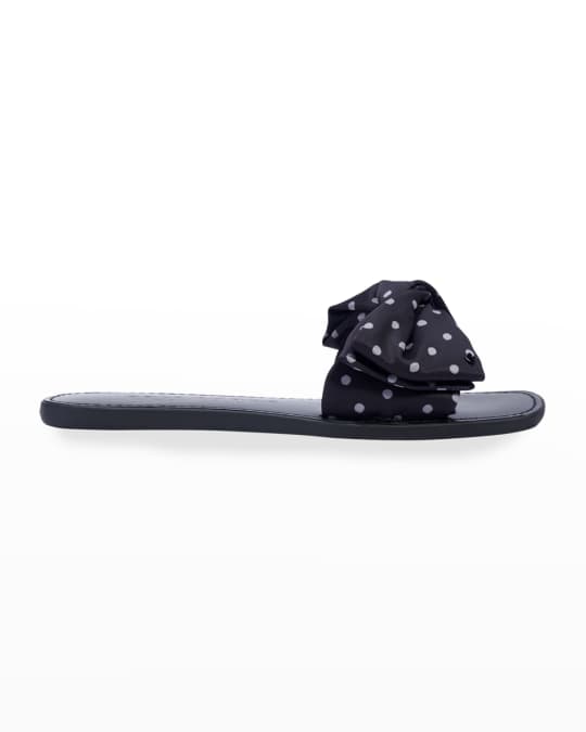 kate spade new york bikini bow polka dot flat sandals Neiman Marcus