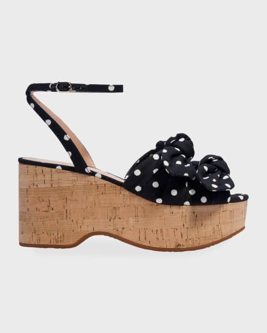 kate spade new york julep polka dot bow high-heel sandals | Neiman Marcus