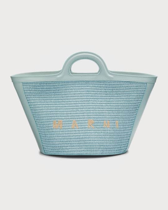 トートバッグ MARNI TROPICALIA SUMMER SMALL\tBMMP0068Q0\tP3860\t00C04 Marni Tropicalia Straw & Leather Summer Tote Bag | Neiman Marcus