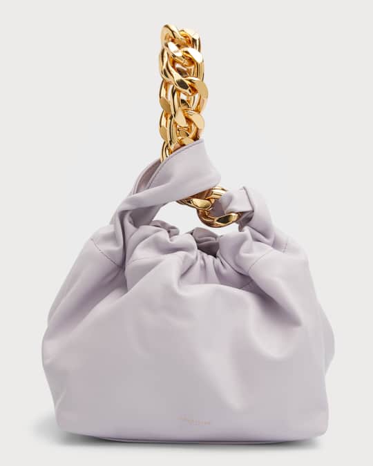 Santa Monica Leather Top-Handle Bag w/ Chain