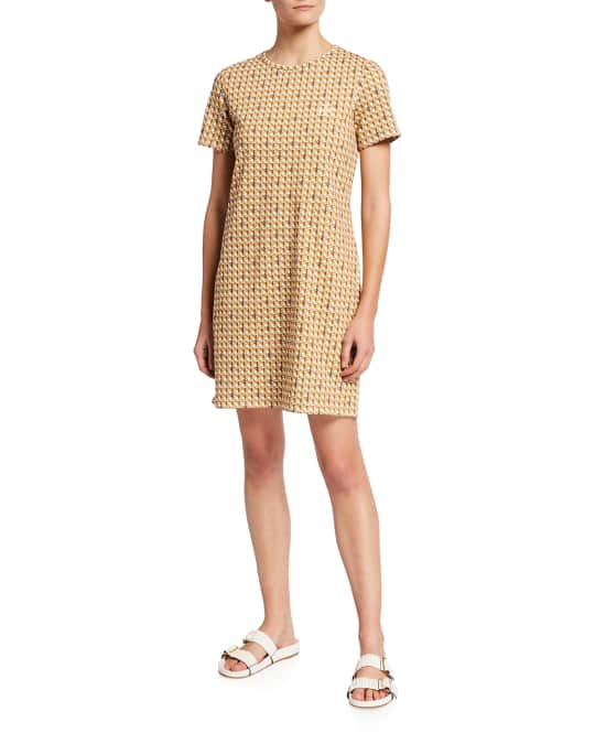 Tory Burch Basketweave Cotton T-Shirt Dress | Neiman Marcus