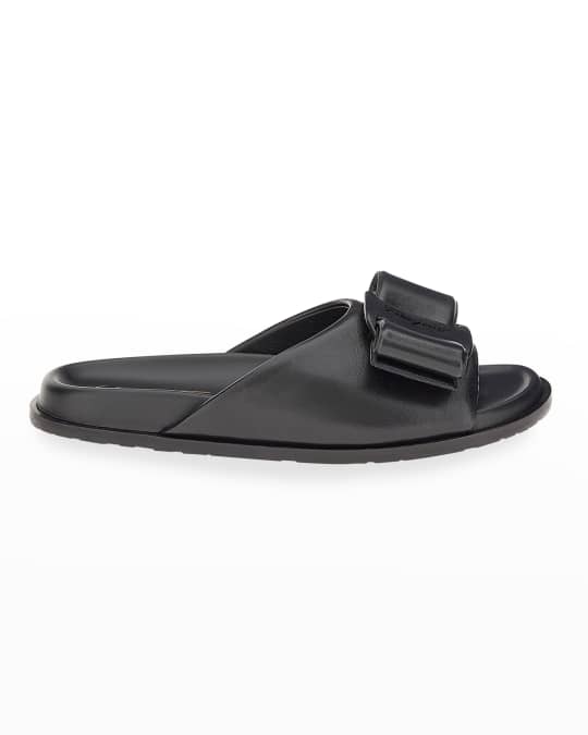 Ferragamo Virgil Vara Bow Sporty Slide Sandals | Neiman Marcus