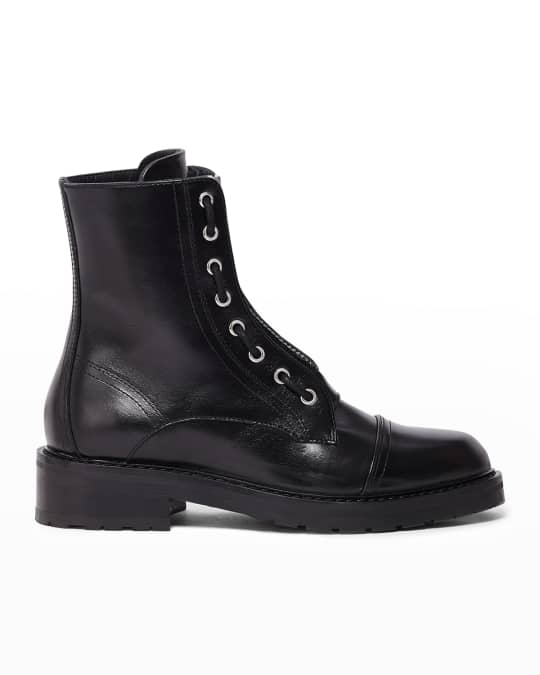 AllSaints Ariel Leather Zip Combat Boots Neiman Marcus