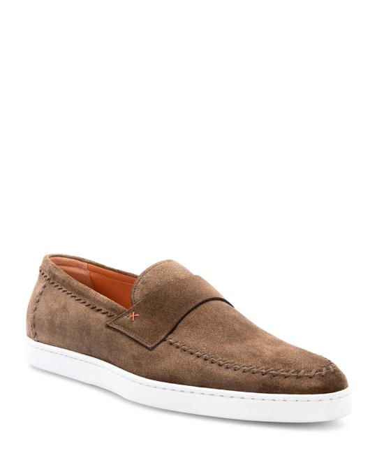 Santoni Men\'s Banker Stitch-Trim Suede Loafers 26214724_9?w=1024 main image 2