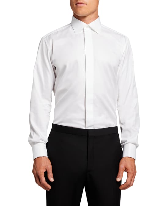 Tuxedo shirt covered best sale placket
