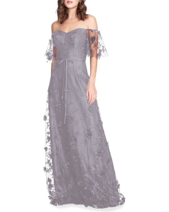 marchesa notte bridesmaid dresses Ladivine 7499 Tea Length A Line Soft Satin Dress, Dusty Blue / 6 main image 0