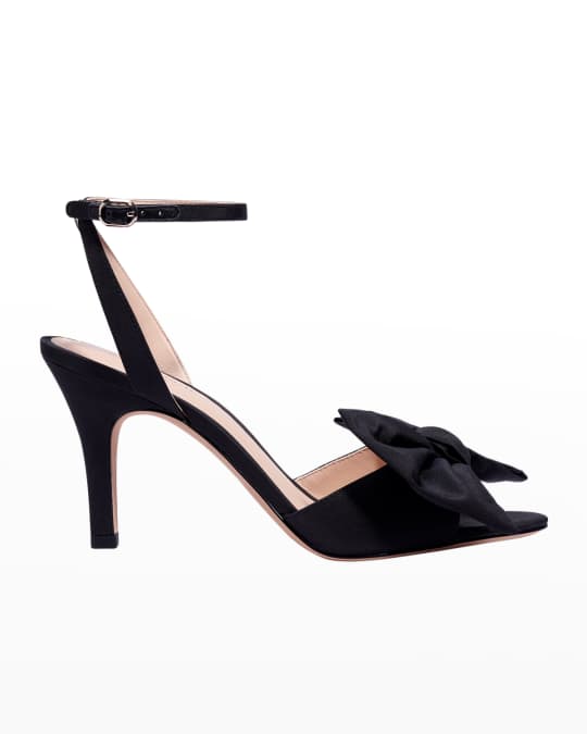 kate spade new york gloria satin bow ankle-strap pumps | Neiman Marcus