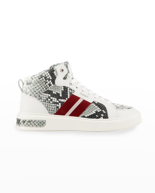 Men s Myles Trainspotting Snake Embossed High Top Sneakers